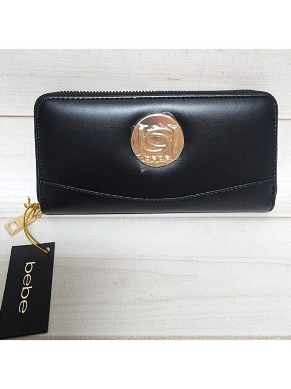 Bebe Melendy Zip Around Wallet in Black - New With Tags